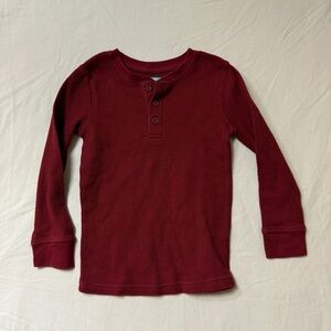 Garanimals Red Top Boy’s 5T Shirt Long Sleeve Tee Slim Fit Play Waffle Winter